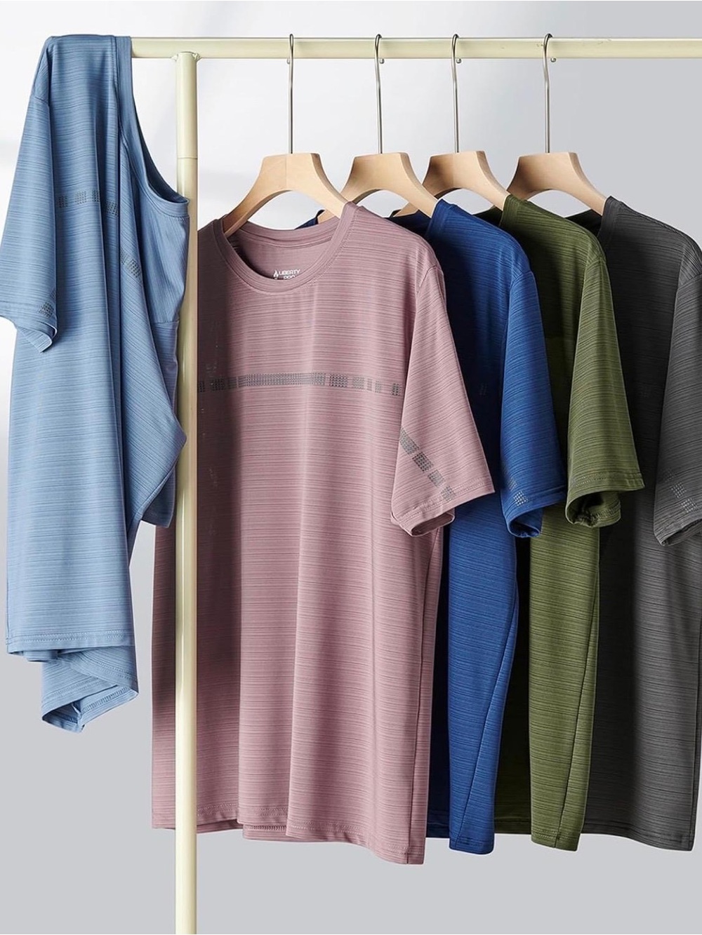 5 Pack Men’s Active Quick Dry Crew Neck T Shirts /Regular Fit